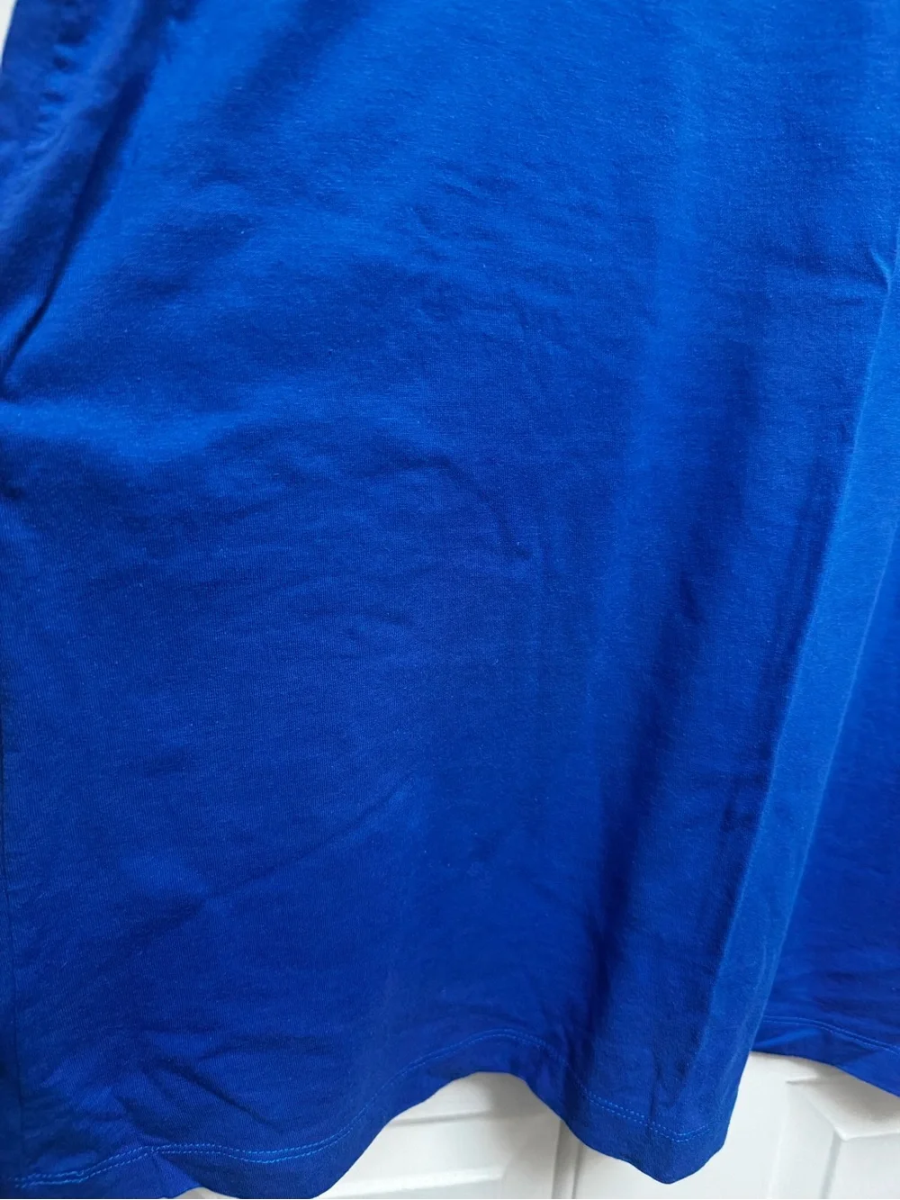 Nike NWT Swoosh Embroidered Black Logo on Royal Blue Tee Shirt Mens XL